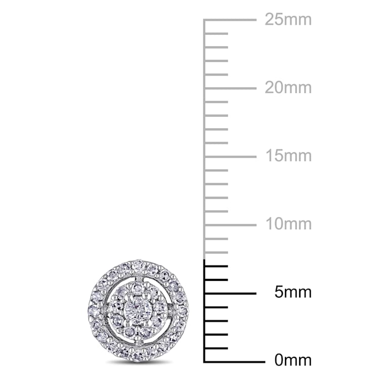 1/3 CT TW Halo Diamond Earrings in 10k White Gold