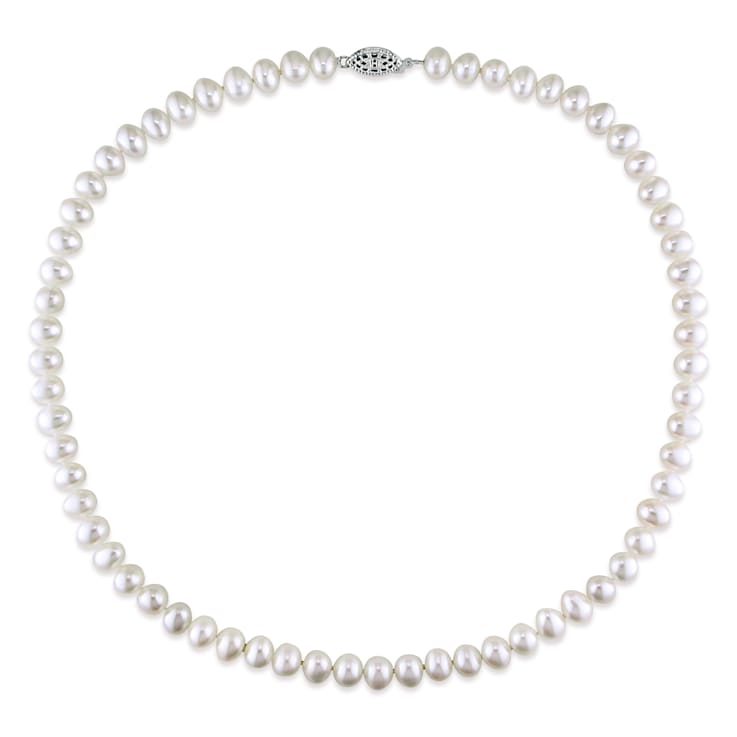 6.5 - 7 MM Freshwater Cultured Pearl 18" Strand with Sterling
Silver Clasp