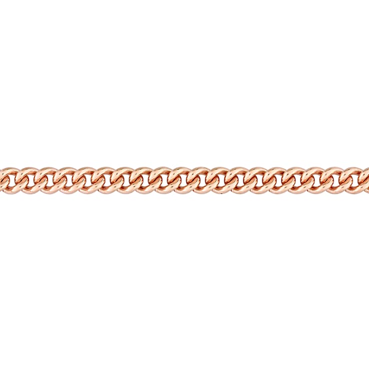 4.4MM Curb Link Chain Bracelet in 18K Rose Gold Over Sterling Silver