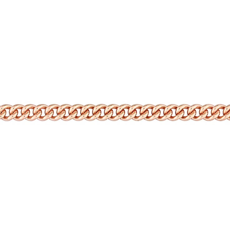 4.4MM Curb Link Chain Bracelet in 18K Rose Gold Over Sterling Silver