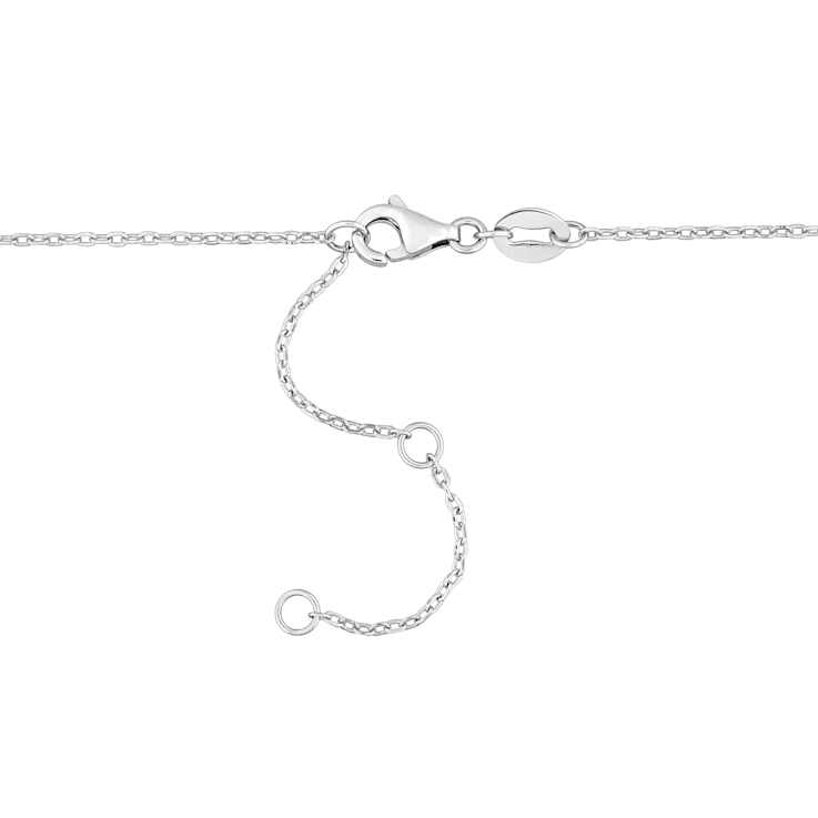 3/4ctw Amethyst Bead Bar Necklace in Sterling Silver