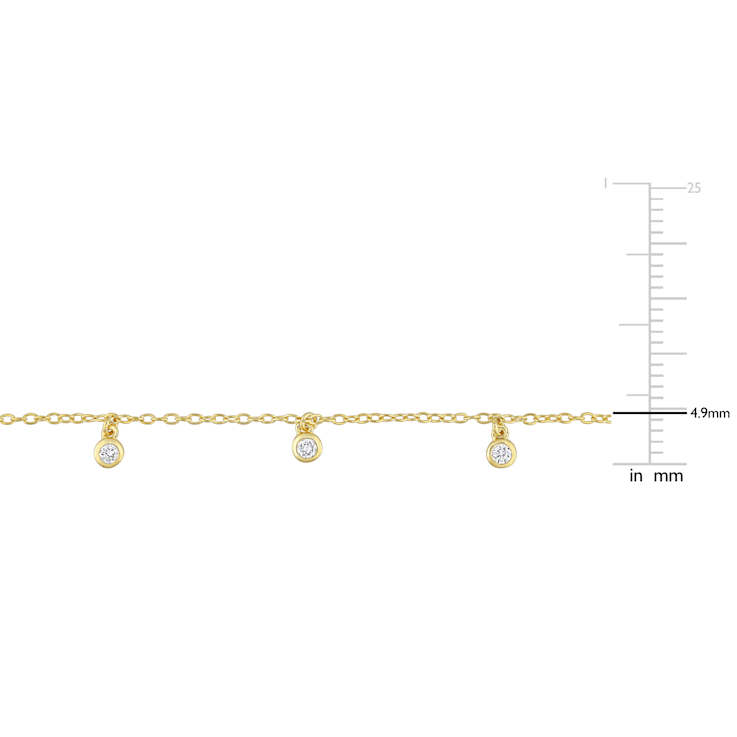 1/6 CT TGW Lab Grown Diamond Station Necklace in 18K Yellow Gold Plated
Sterling Silver