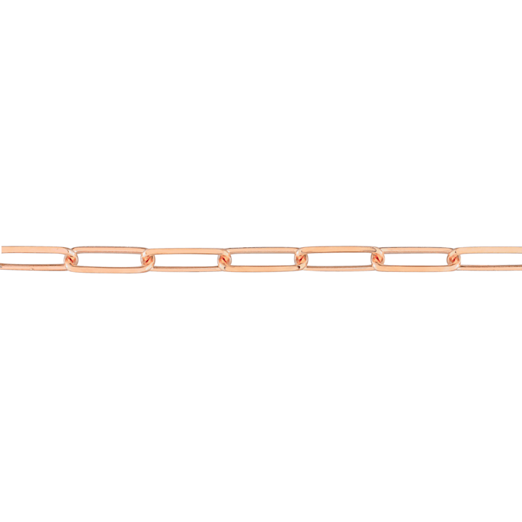5MM Polished Paperclip Chain Bracelet in 18K Rose Gold Over Sterling Silver