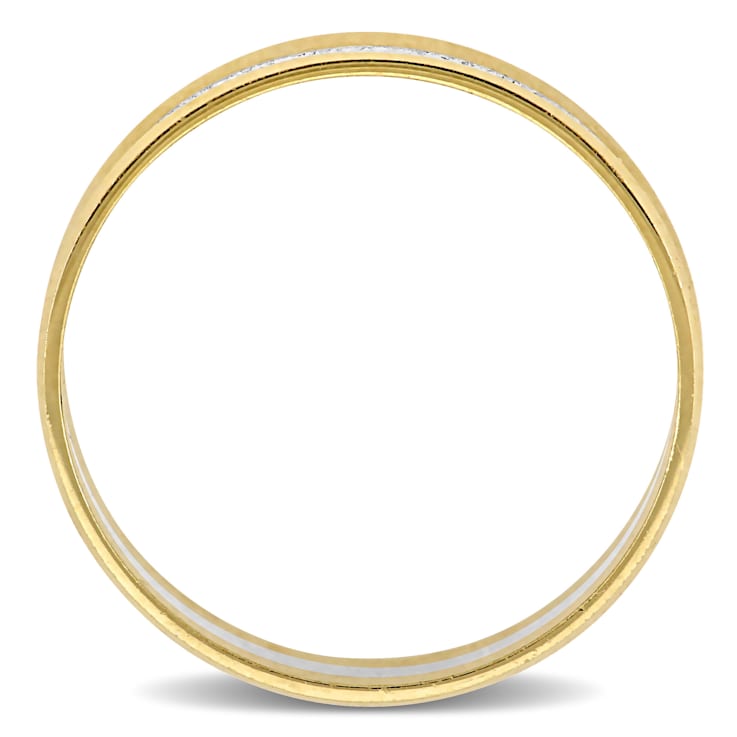Ladies  6mm Double Row Wedding Band in 10K 2-Tone Gold