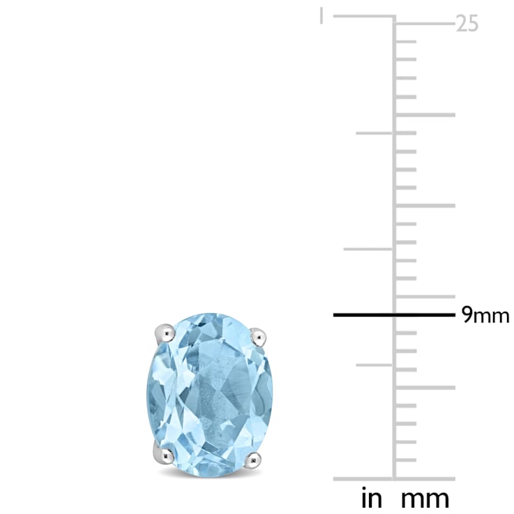 5 CT TGW Oval Sky Blue Topaz Stud Earrings in Sterling Silver