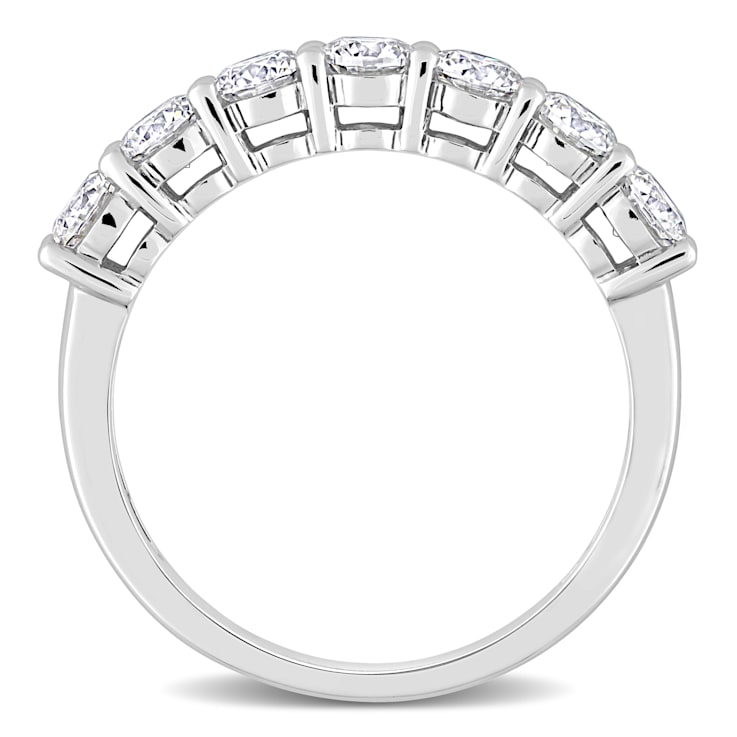 1 CT DEW Created Moissanite Semi Eternity Ring in 10K White Gold