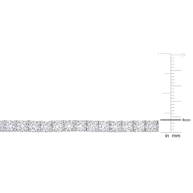 33 CT TGW Created White Sapphire Tennis Necklace with Extender in
Sterling Silver