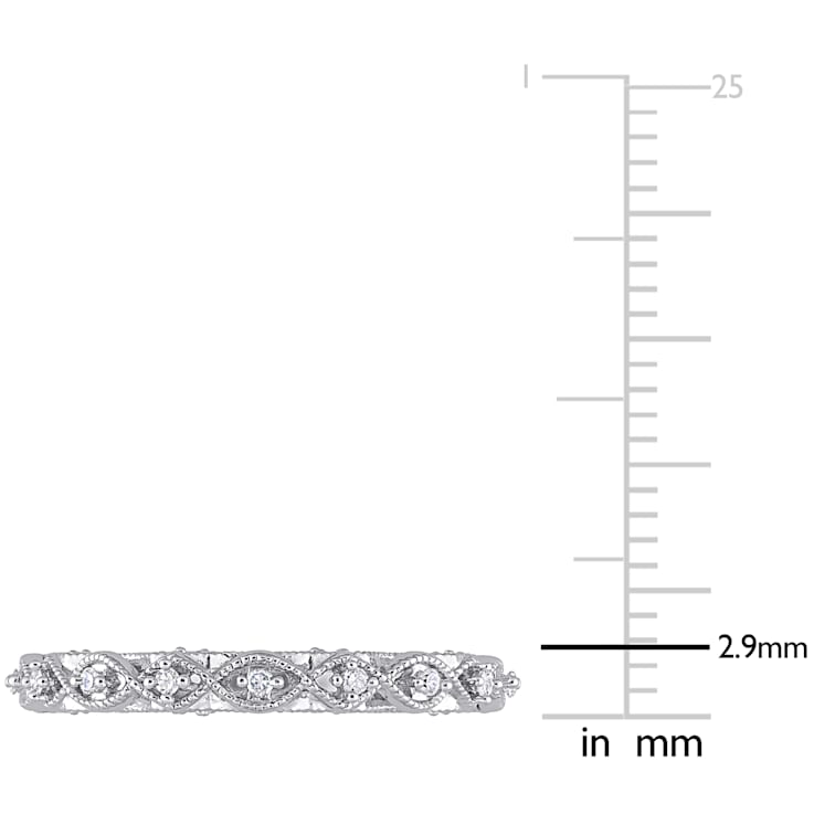 1/8 CT TW Diamond Vintage Anniversary Band in Sterling Silver