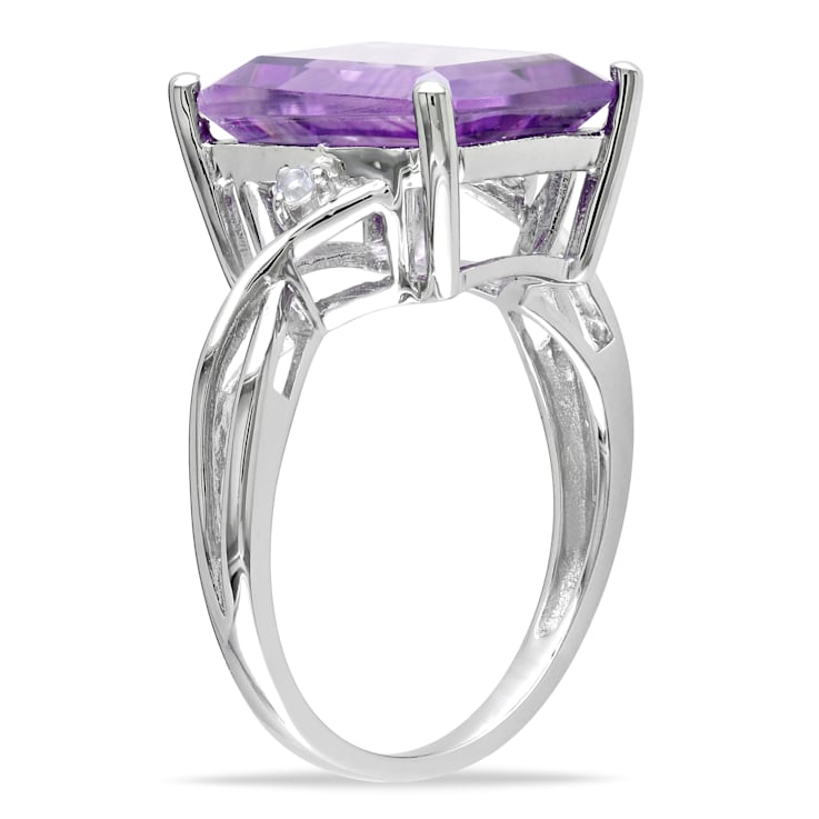 5 7/8 CT TGW Amethyst and White Topaz Ring in Sterling Silver