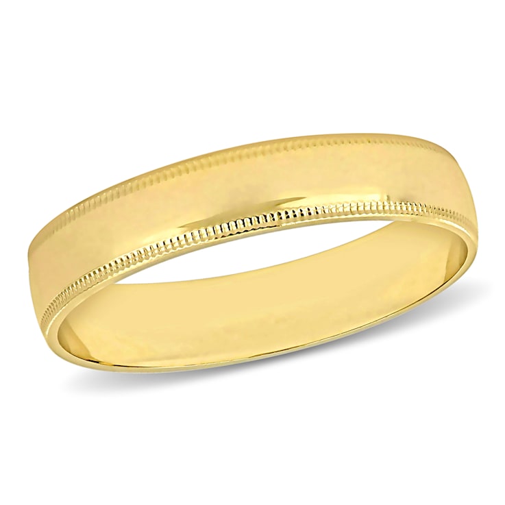 Ladies 4mm Polished Finish Wedding Band in 10K Yellow Gold