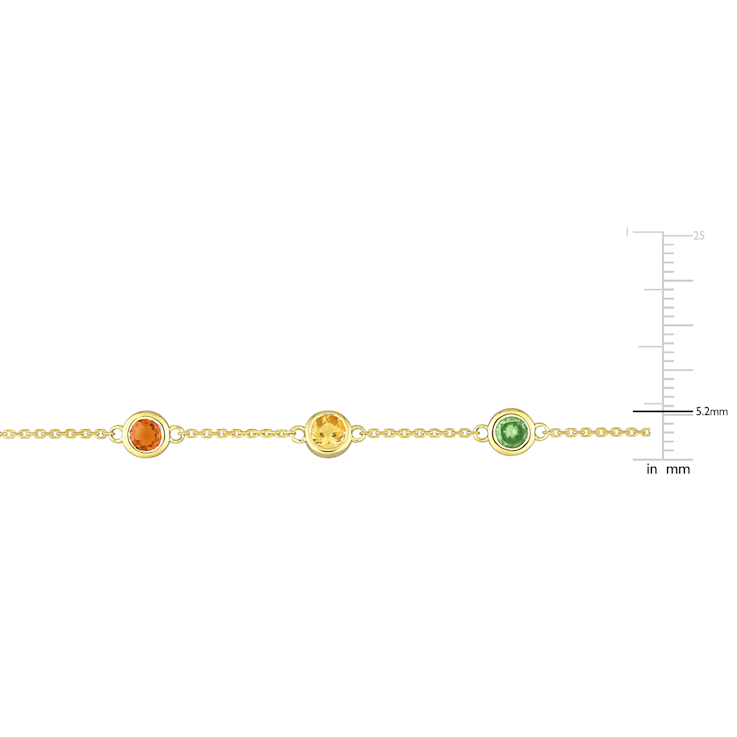 2 CT TGW Multi-Gem By The Yard Bracelet in 14K Yellow Gold