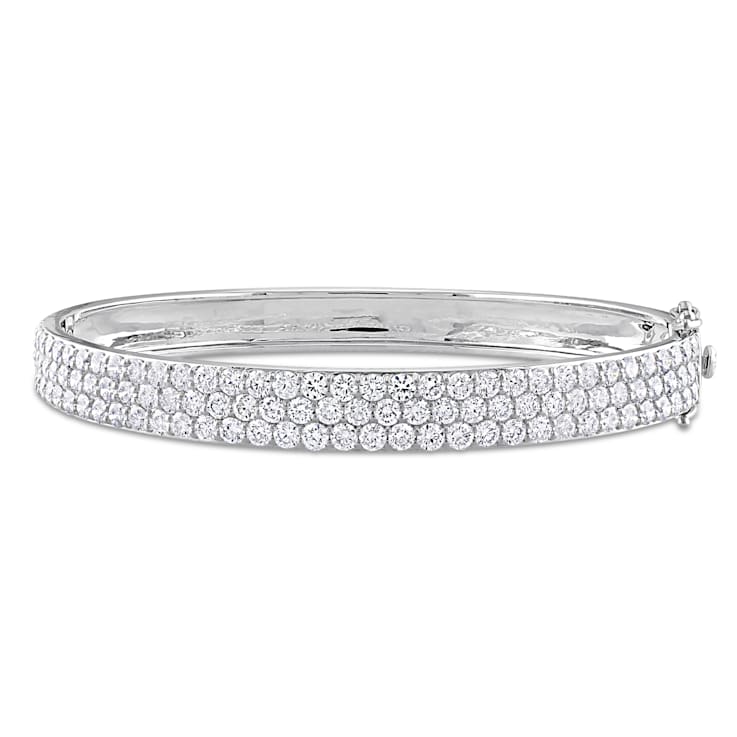 5 3/4 CT TGW Lab Grown Diamond Triple Row Bangle in 14k White Gold