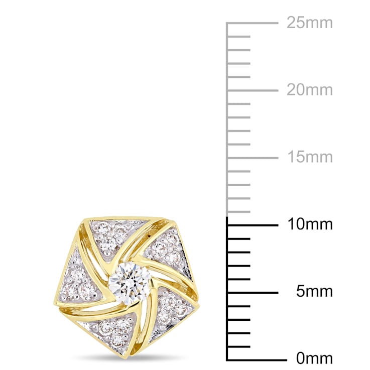 1/2 CT TW Diamond Cluster Stud Earrings in 14k Yellow Gold