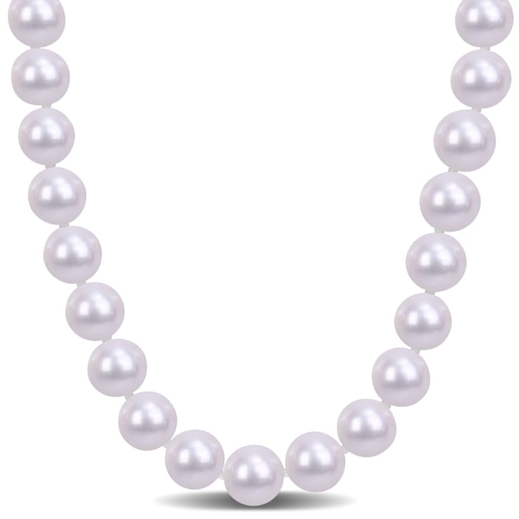9 - 10 MM Freshwater Cultured Pearl Strand with Sterling Silver Ball Clasp