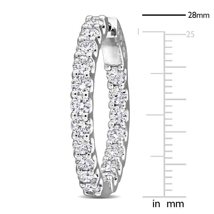 3 5/8 CT TW Lab-Grown Diamond Inside-Out Hoop Earrings in 14K White Gold
(IGI Certified)