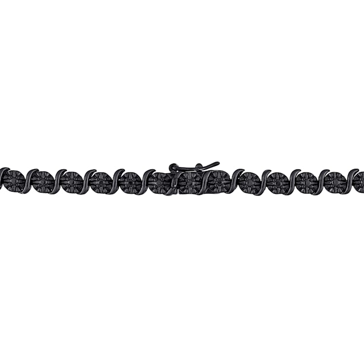 1/2 CT TW Black Diamond Tennis Necklace in Sterling Silver with Black
Rhodium Plated