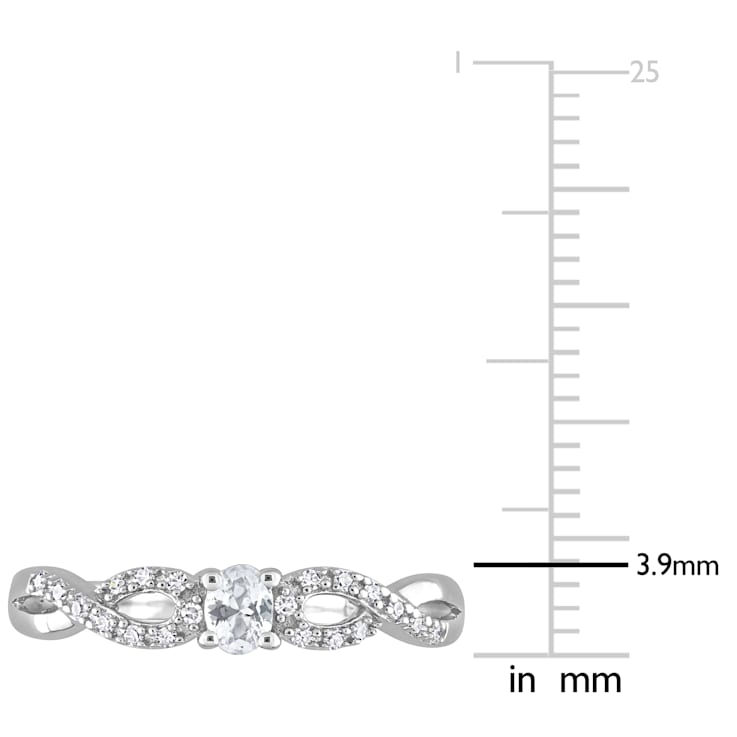 1/4 CT TGW Created White Sapphire and 1/10 CT TW Diamond Infinity
Engagement Ring in Sterling Silver