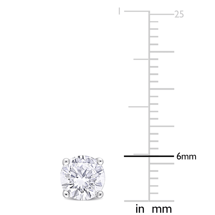 2 CT TGW Created White Sapphire Stud Earrings in Sterling Silver