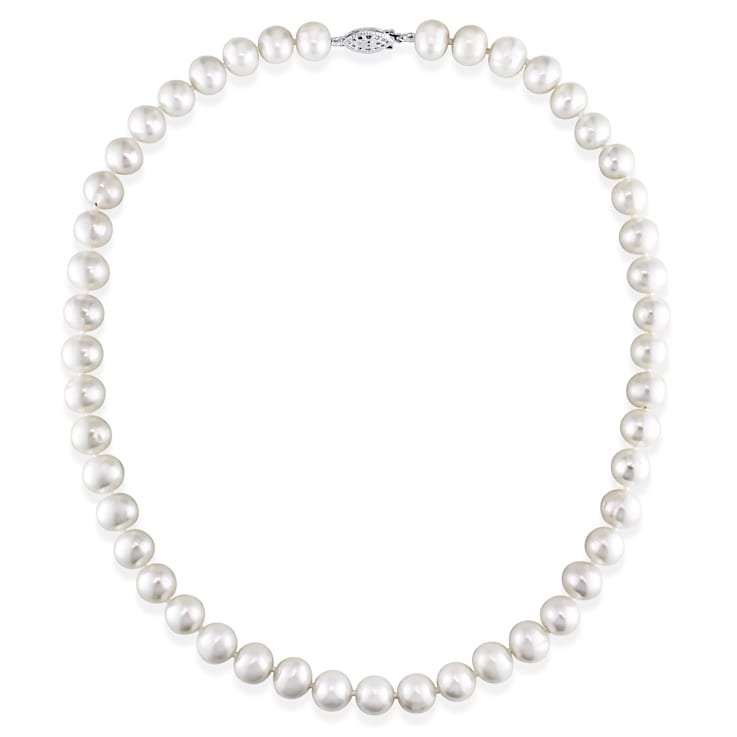 7.5 - 8 MM Cultured Freshwater Pearl Strand with Sterling Silver Clasp