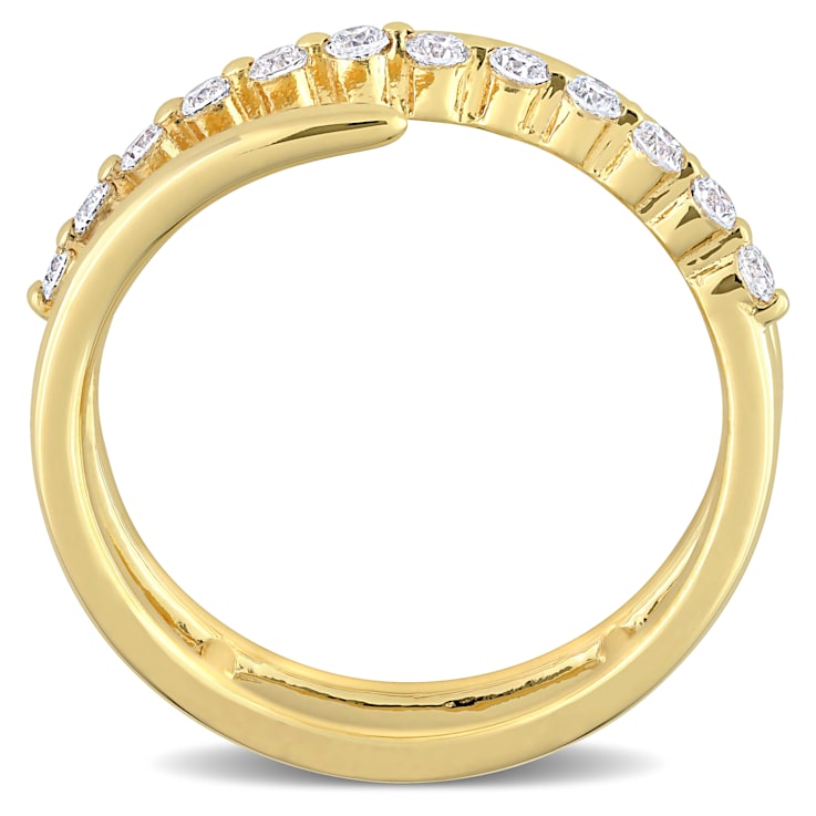 1/3 CT TGW Lab Grown Diamond Coil Ring 1in 18K Yellow Gold Plated
Sterling Silver