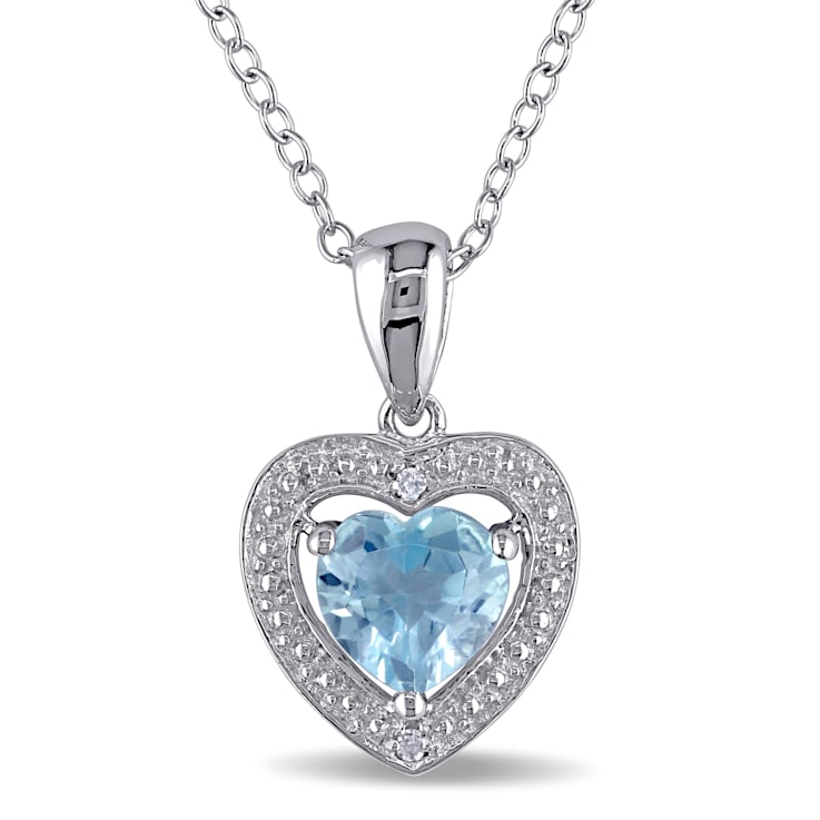 Blue topaz heart pendant shop