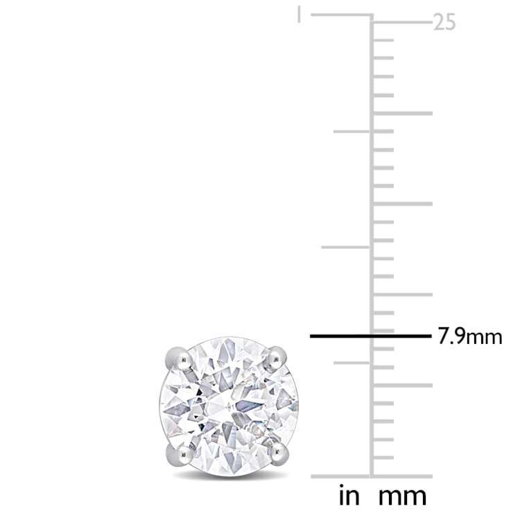 3 3/4 CT DEW Created Moissanite Stud Earrings in Sterling Silver