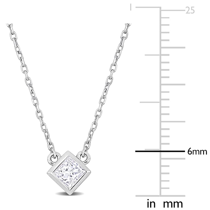 1/5 CT TW Diamond Solitaire Necklace in 14K White Gold
