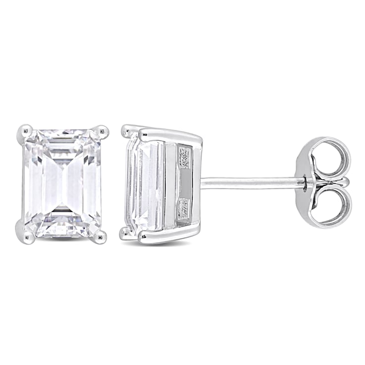 2 CT TGW Octagon Created Moissanite Stud Earrings in Sterling Silver
