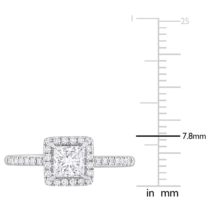 1 CT TGW Lab Grown Diamond with Tsavorite Accent Halo Engagement Ring in
14K White Gold