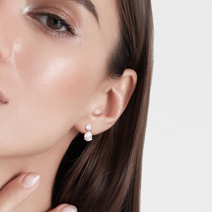 5.00ctw DEW Created Moissanite Two-Stone Earrings in Sterling Silver