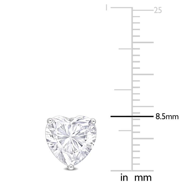 4 CT TGW Heart Created Moissanite Stud Earrings in Sterling Silver