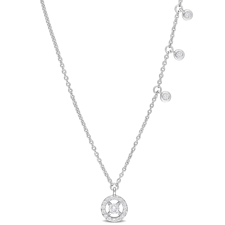 1/5 CT TW Diamond Charm Necklace in 14K White Gold