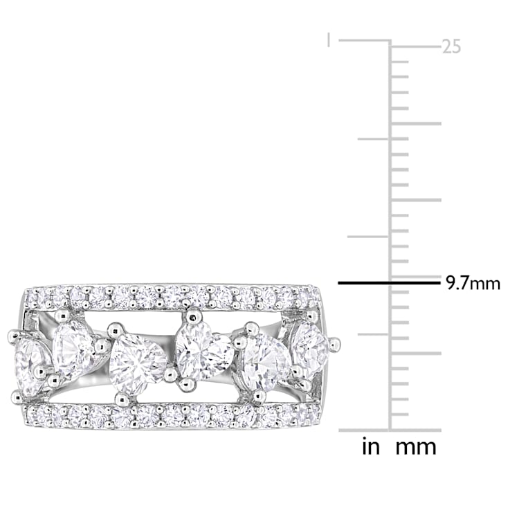 2 1/4 CT TGW Created White Sapphire Open Wide Band Ring in Sterling Silver