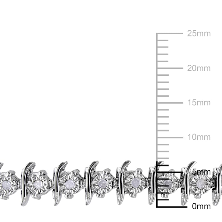 1/2 CT TW Diamond Tennis Bracelet in Sterling Silver