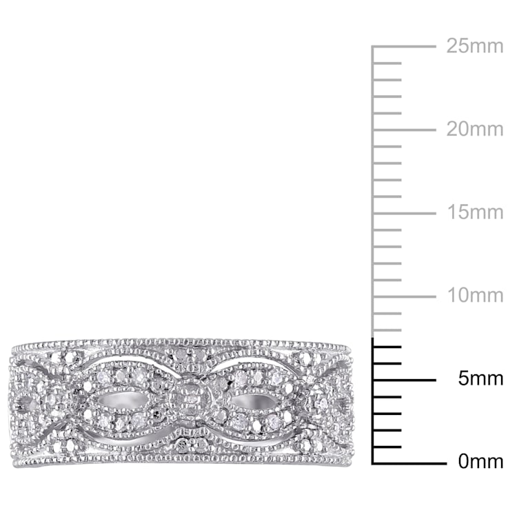 1/10 CT TW Diamond Vintage Ring in Sterling Silver