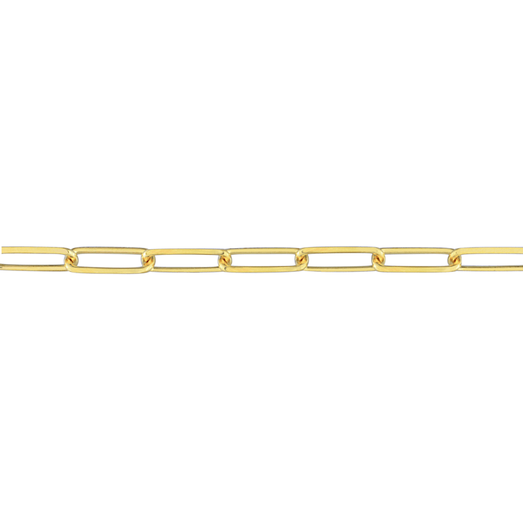 5MM Polished Paperclip Chain Bracelet in 18K Yellow Gold Over Sterling Silver