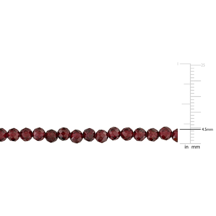 16 CT TGW Garnet Beaded Necklace with Yellow Plated Sterling Silver Clasp