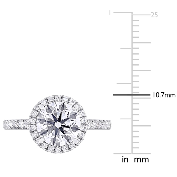 2 3/8 CT TW Lab-Grown Diamond Halo Engagement Ring in 14K White Gold