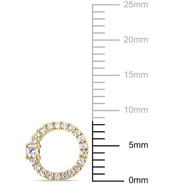 1/6 CT TW Diamond Circle Stud Earrings in 14k Yellow Gold