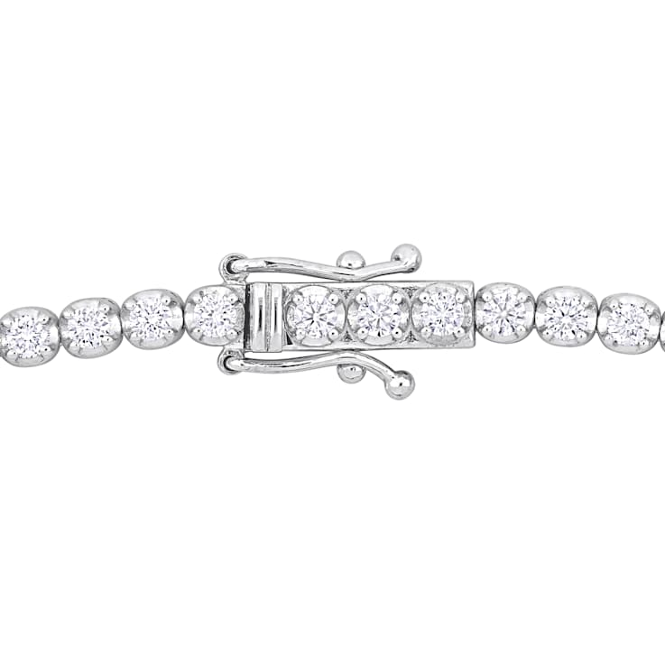 7ctw Lab-Grown Diamond Tennis Necklace in 14K White Gold