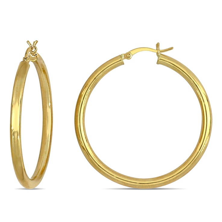 Hoop Earrings 14K Yellow Gold 40mm