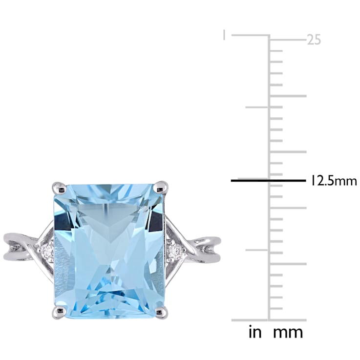 7 1/2 CT TGW Sky Blue and White Topaz Cocktail Ring in Sterling Silver