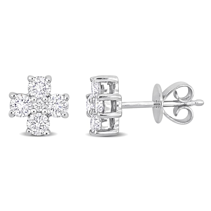 4/5 CT TW Diamond 4-Stone Stud Earrings in Platinum