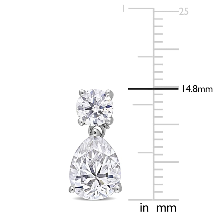 5.00ctw DEW Created Moissanite Two-Stone Earrings in Sterling Silver