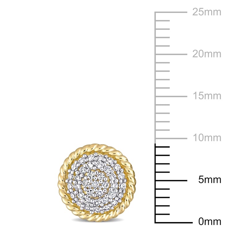 1/3 CT TW Diamond Pave Stud Earrings in 10k Yellow Gold