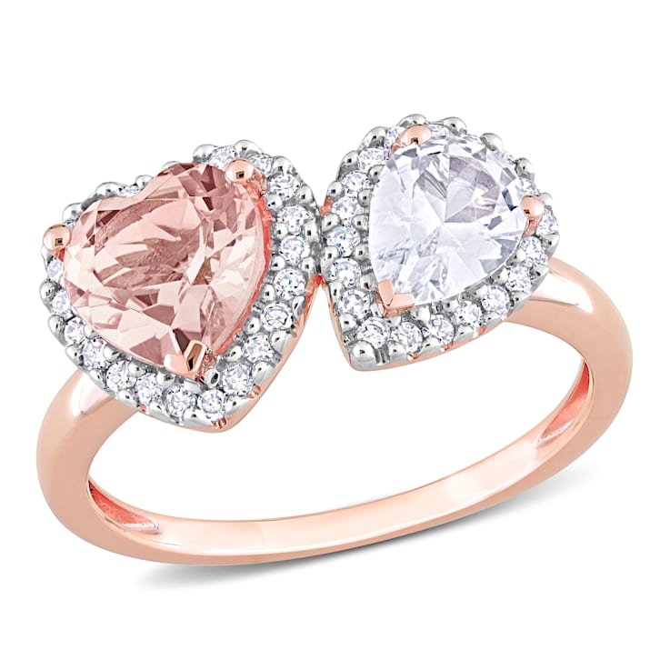 Morganite and white sapphire ring 2025