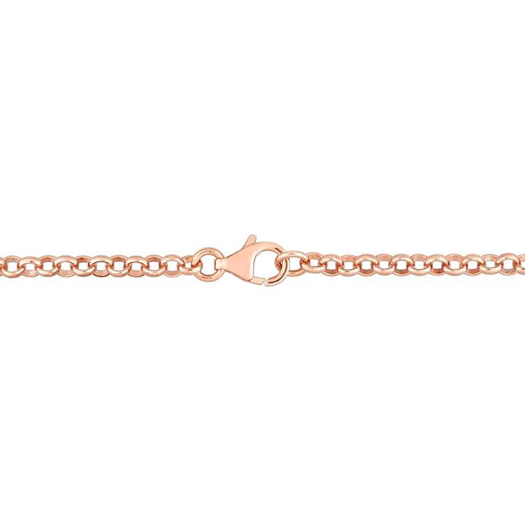 17 1/4 CT TGW Amethyst and Green Quartz Station Bracelet in Rose Plated
Sterling Silver