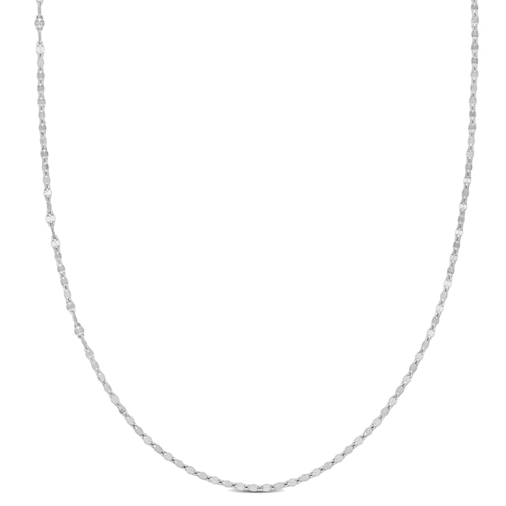 Bead Station Chain Necklace in Platinum, 16 in
