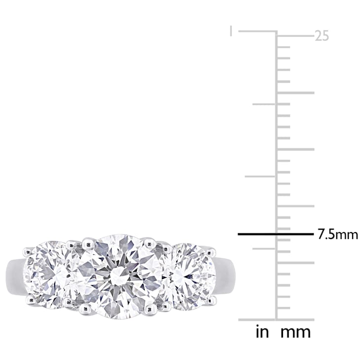 3 CT TW Lab-Grown Diamond 3-Stone Ring in 14K White Gold