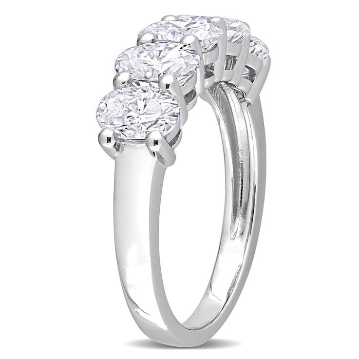 2-1/2 CT DEW Created Moissanite Semi Eternity Ring in 10K White Gold